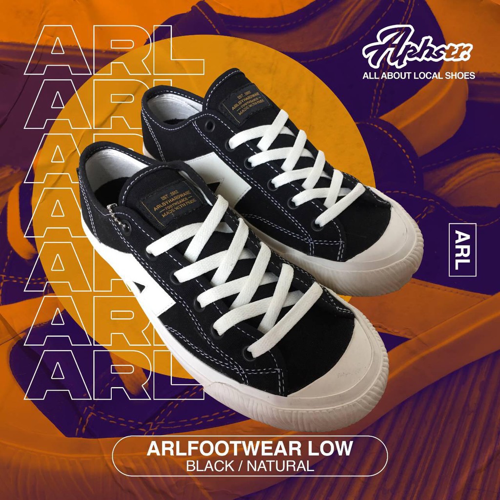 sepatu ARL FOOTWEAR ARL BY HARDWARE WARRIOR 2 LOW BLACK WHITE HITAM