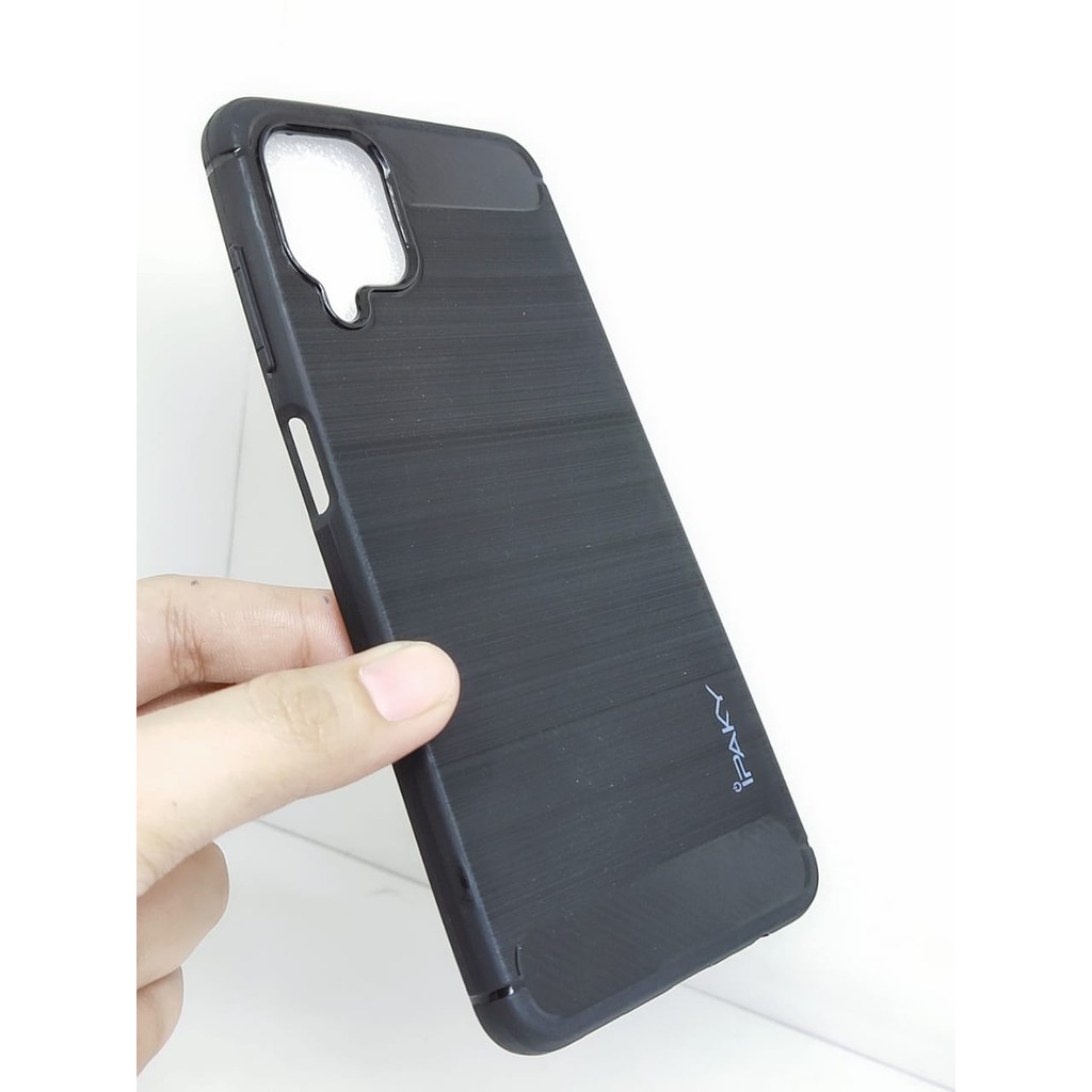 Case Slim Fit Carbon Samsung A12 M12 6.5 inchi Softshell Fiber Multi Carbon Anti Melar