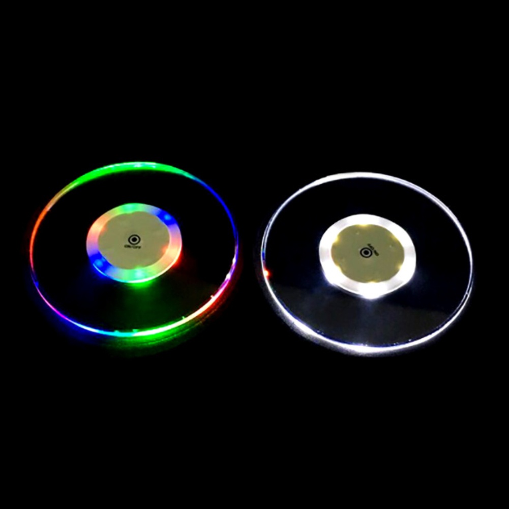ღ Ultra-Thin Led Cahaya Coaster Akrilik Coaster Bar Cocktail Cahaya Ambient Tatakan Gelas Kristal Memancarkan Berkedip Dasar Dekorasi Meja