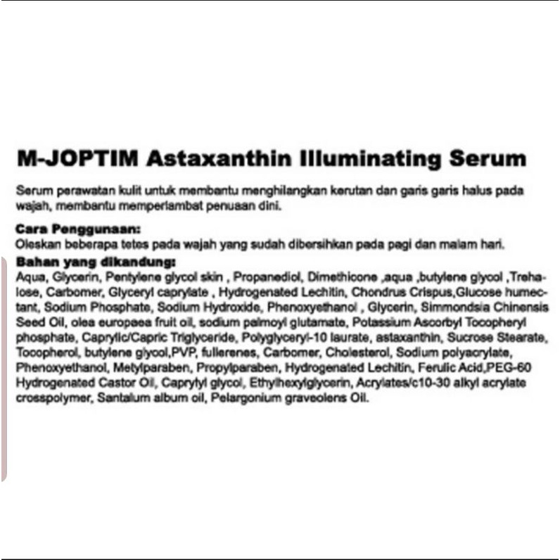 M-Joptim Astaxanthin Illuminating Serum