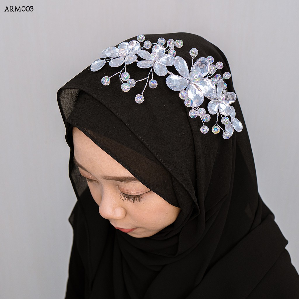 [SIAP KIRIM] HEADPIACE PENGANTIN HIJABERS ASESORIS MODERN WEDDING ARM003