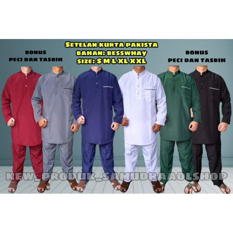Setelan koko pakistan dewasa / Setelan koko kurta / Setelan Baju dan celana Dewasa / busana muslim p