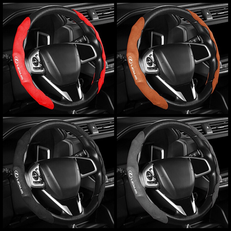 2pcs Cover Stir Mobil Bahan Suede Untuk Lexus CT ES IS GS LS LX RX UX NX CT200h es200 es300 is250 is300 rx300 nx200