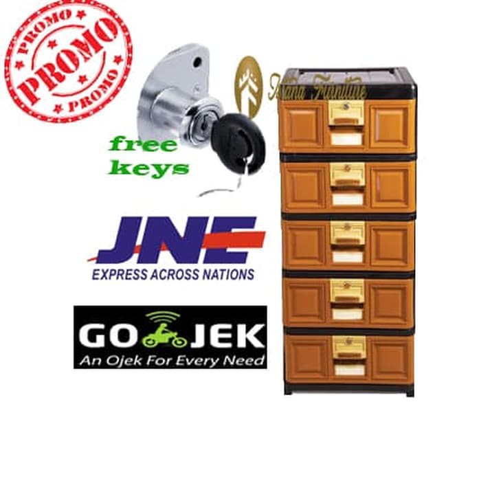 LEMARI PLASTIK / RAK PLASTIK SERBAGUNA / EXCEL / LACI PLASTIK 5 SUSUN