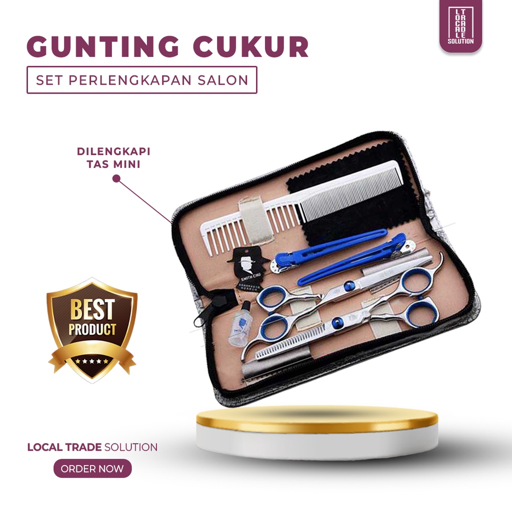 Gunting Set Potong Pangkas Cukur Rambut Salon Profesional Paket Perlengkapan Barber Shop Lengkap