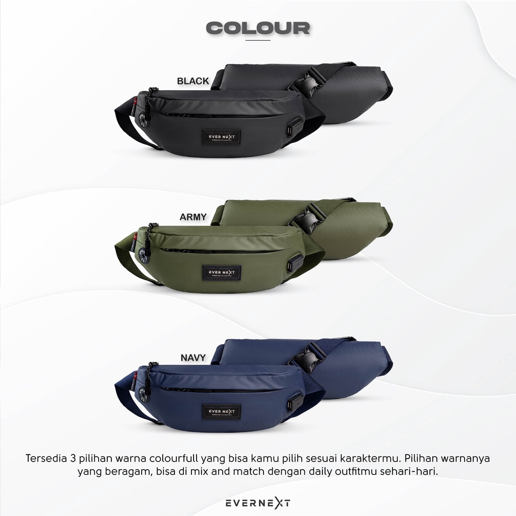 Tas Waist Bag Pinggang Selempang Distro Waterproof Anti Air Pria Cowok Tas Kecil Pria Distro Slempang Punggung Pria Cowo Keren Simpel Waterproof Anti Air