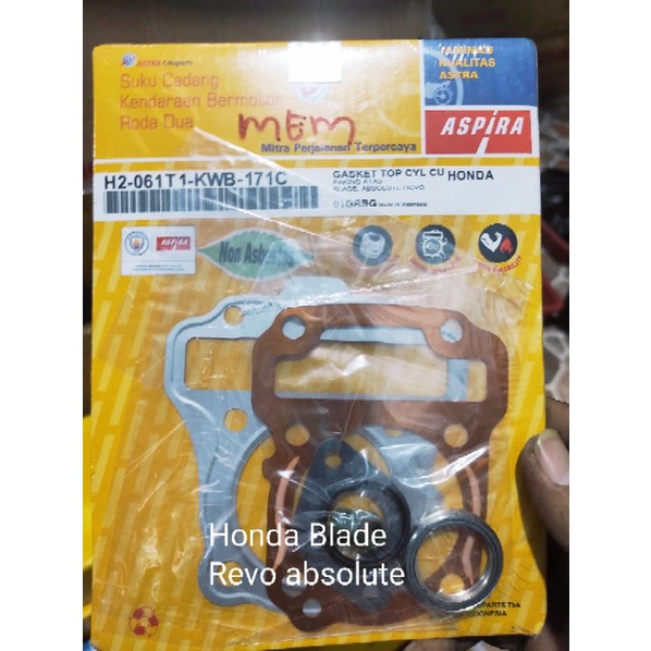 paking topset Aspira honda Blade Revo absolute