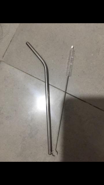 Paket Sedotan Minuman Stainless Sikat Pouch Jumbo Nama