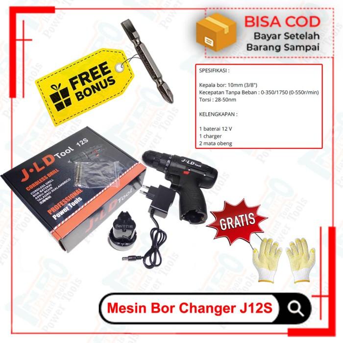 Mesin Bor Baterai 12V Jld Cordless Drill Driver 1 Baterai J12S