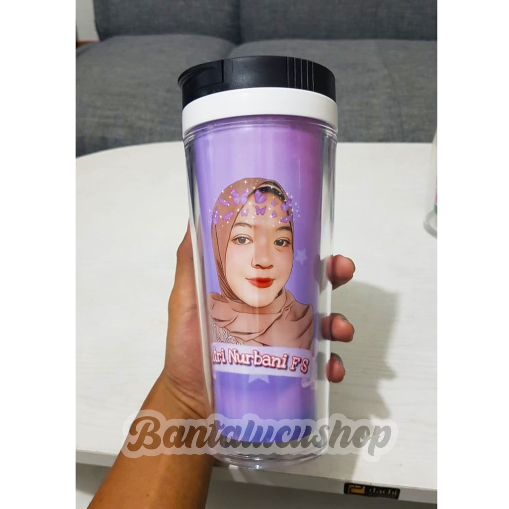 TUMBLER MINUM CUSTOM FOTO/BOTOL MINUM CUSTOM MODEL STRTBUCK