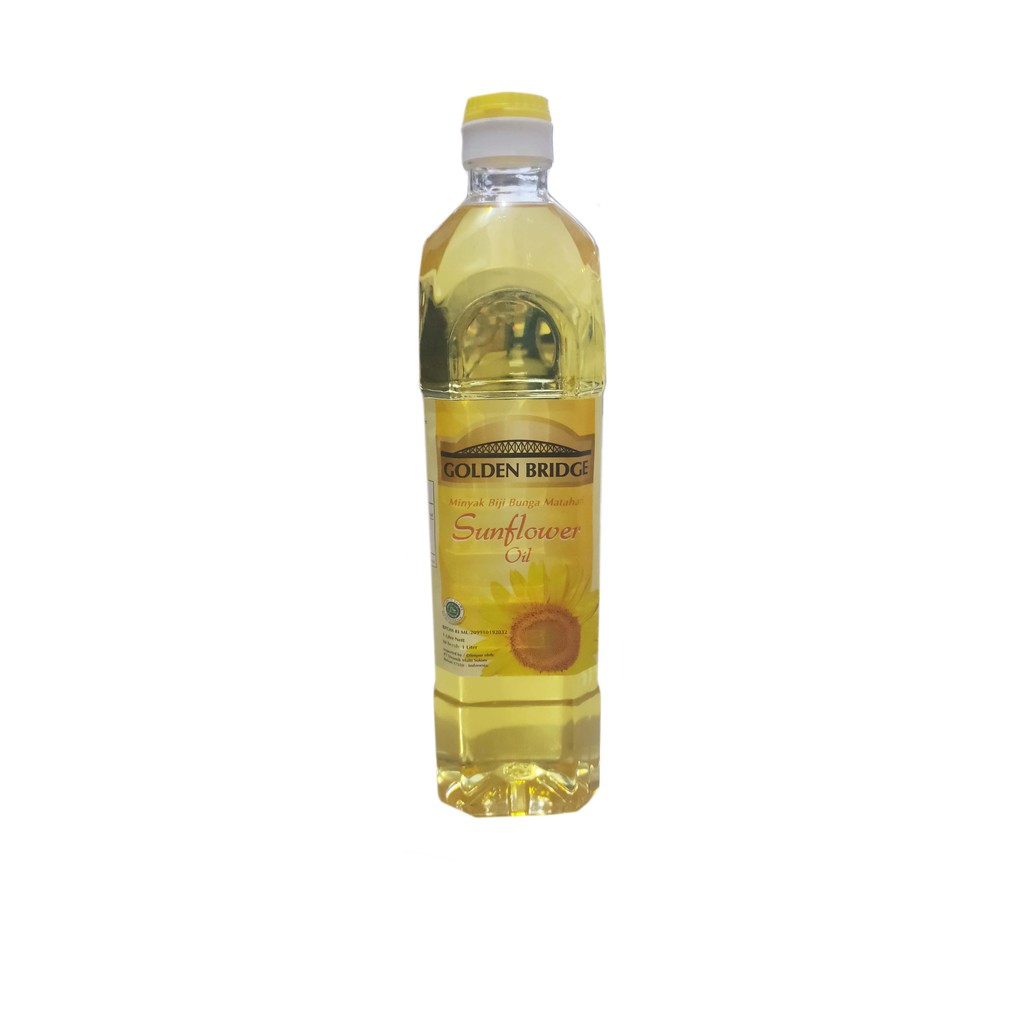 SUNFLOWER OIL GOLDEN BRIDGE 1 LTR - MINYAK BIJI BUNGA MATAHARI HALAL