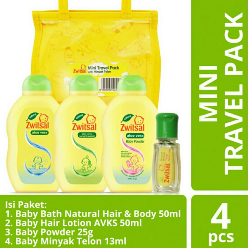 ZWITSAL PAKET MURAH MINI TRAVEL PACK WITH MINYAK TELON ISI 4 PCS