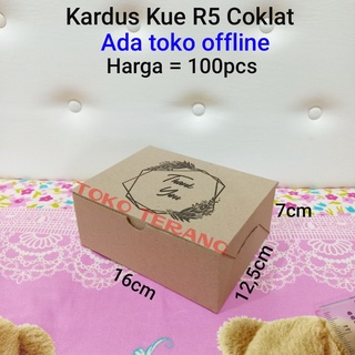 

Kardus coklat R5 16cm x 12.5cm x 7cm kardus jajan kue coklat motif