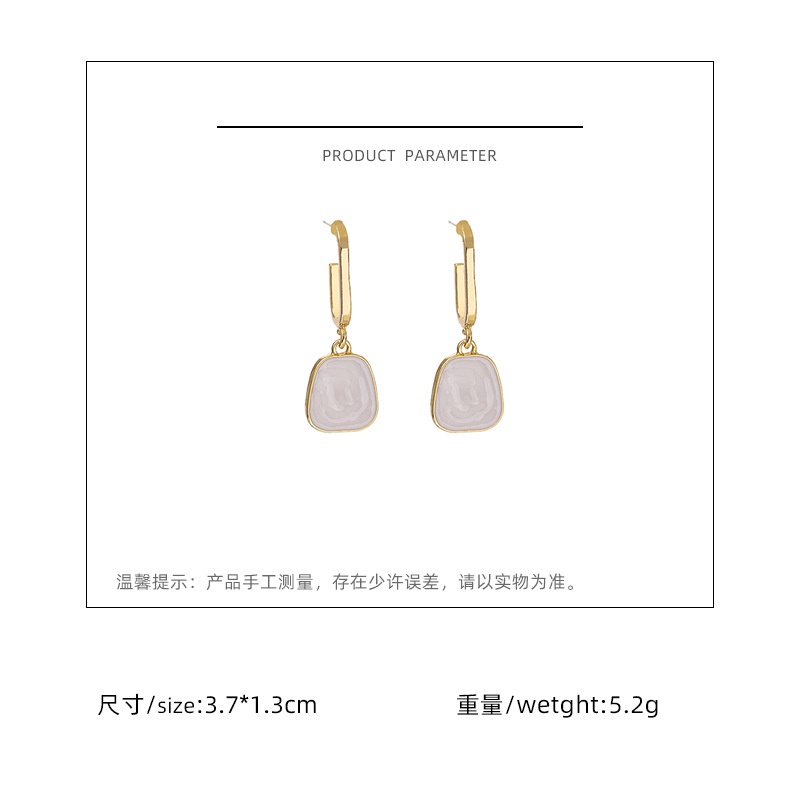 925 perak pin anting-anting Korea putih square earbud Eropa dan Amerika tinggi rasa special interest