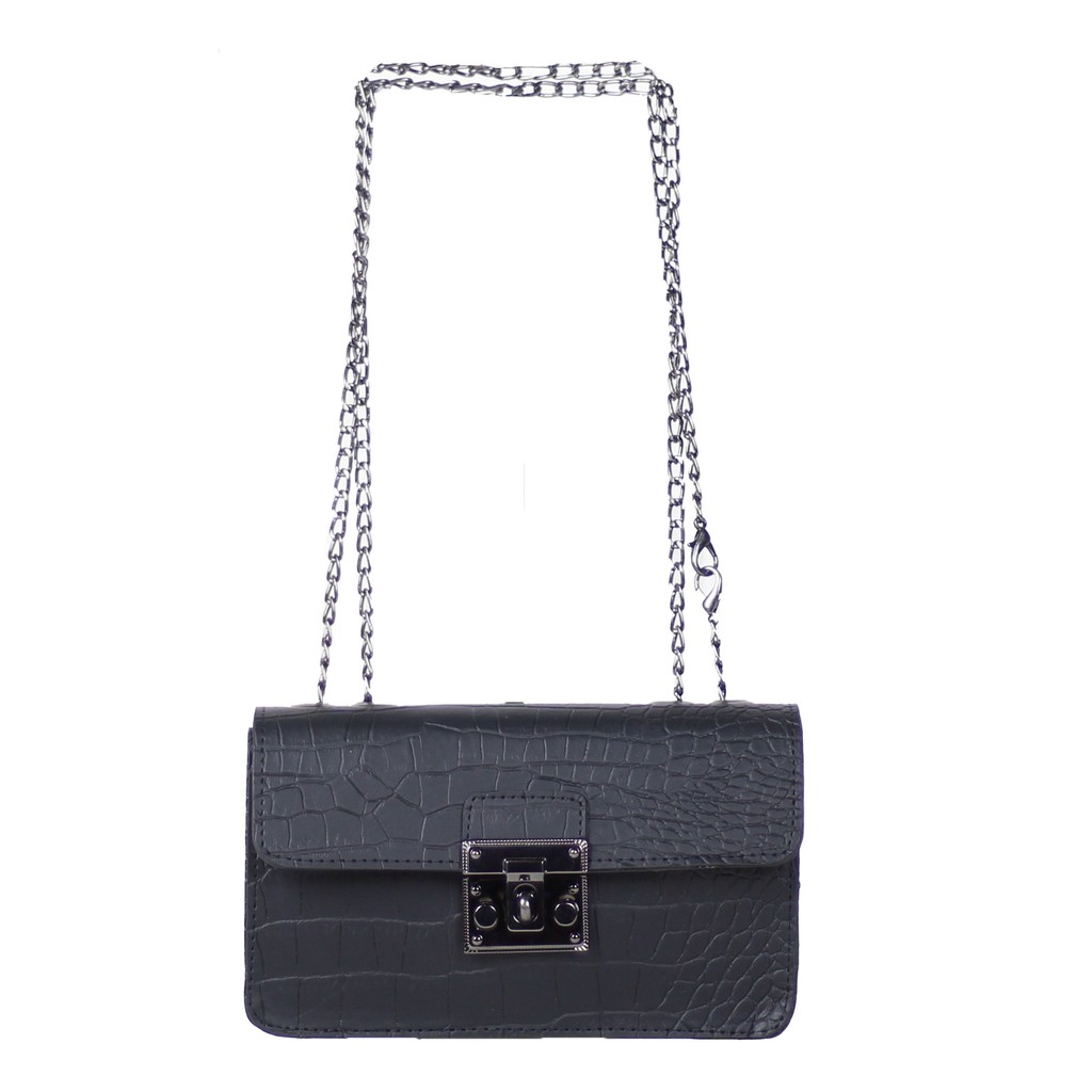 Slingbag Tas Cewek Premium Warna Hitam Bahan Tebal Berkualitas Tas Selempang Murah Kekinian