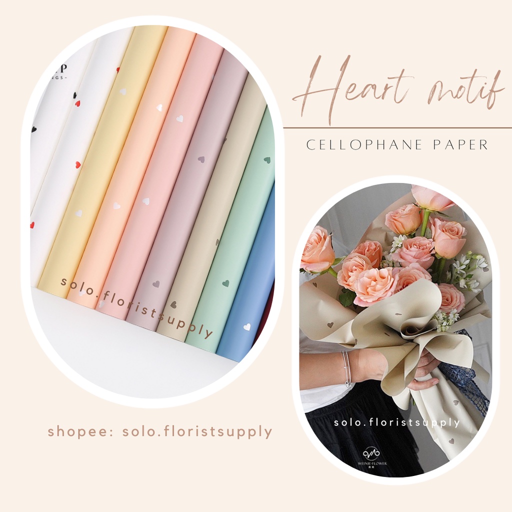

ECER HEART MOTIF FLOWER WRAPPING CELLOPHANE KERTAS BUKET PEMBUNGKUS BUNGA WRAPPING PAPER CRAFT RUSTIC FLORIST HANDBOUQUET NON WOVEN PAPER WATERPROOF PAPER FLORALWRAP FLOWERWRAPPING KERTAS BUNGA KERTAS BUKET DIY PROPERTI FOTO