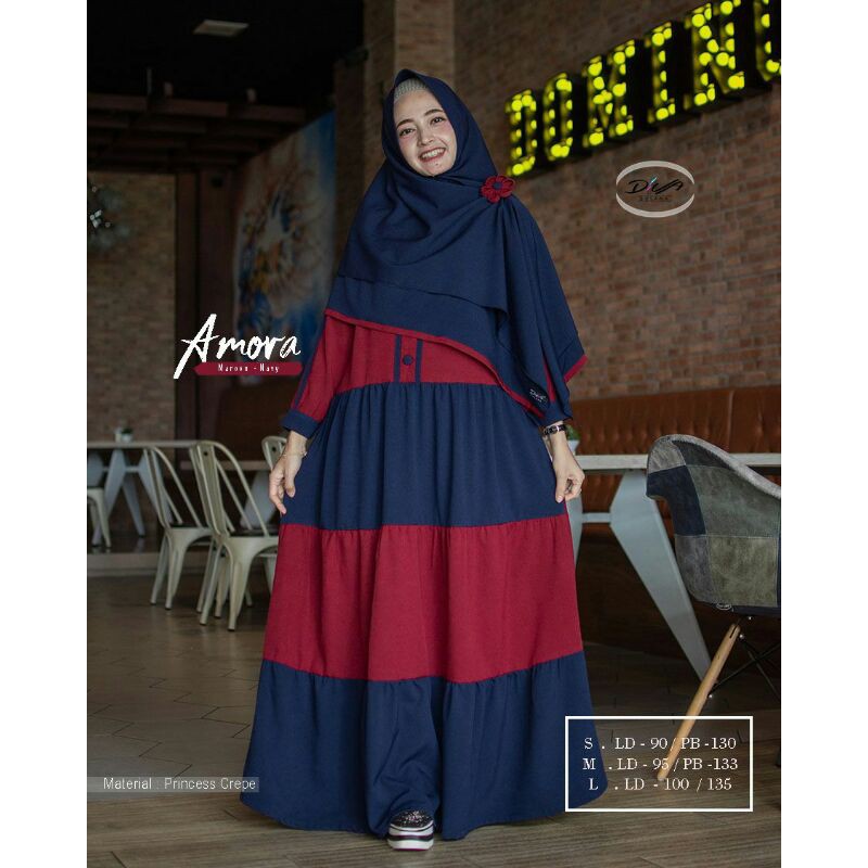 Dress Amora Set by DIVA/ Gamis Set Syar'i