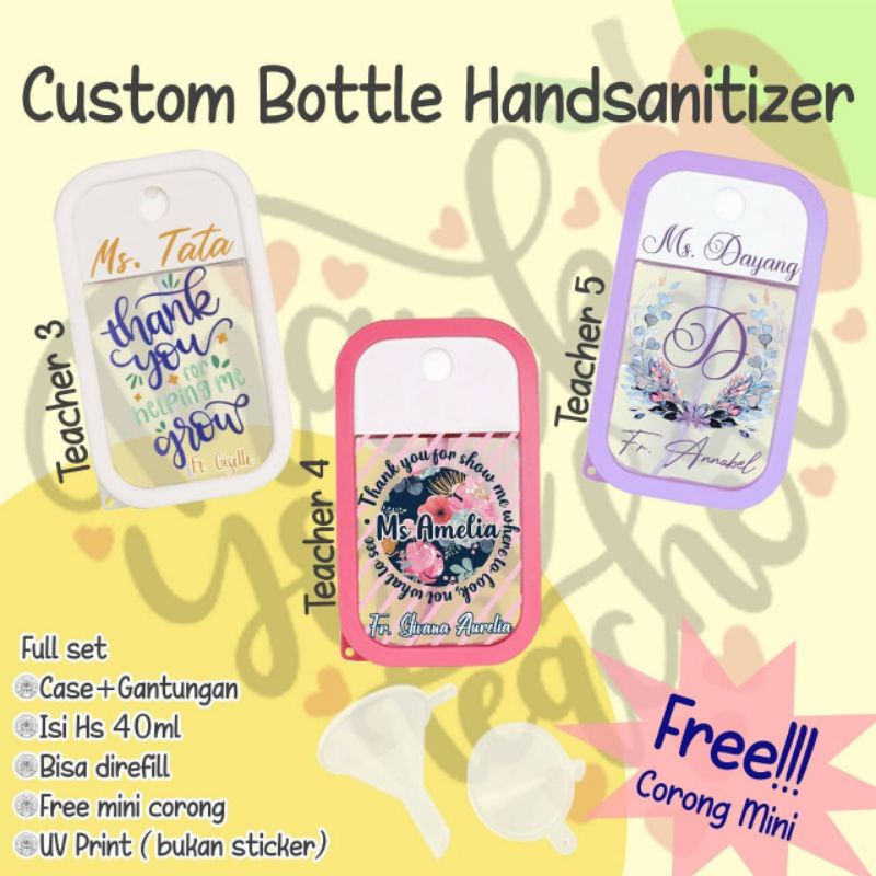 CUSTOM HAND SANITIZER FULLSET (CASE+GANTUNGAN+ISI HS 40ML+CORONG MINI)