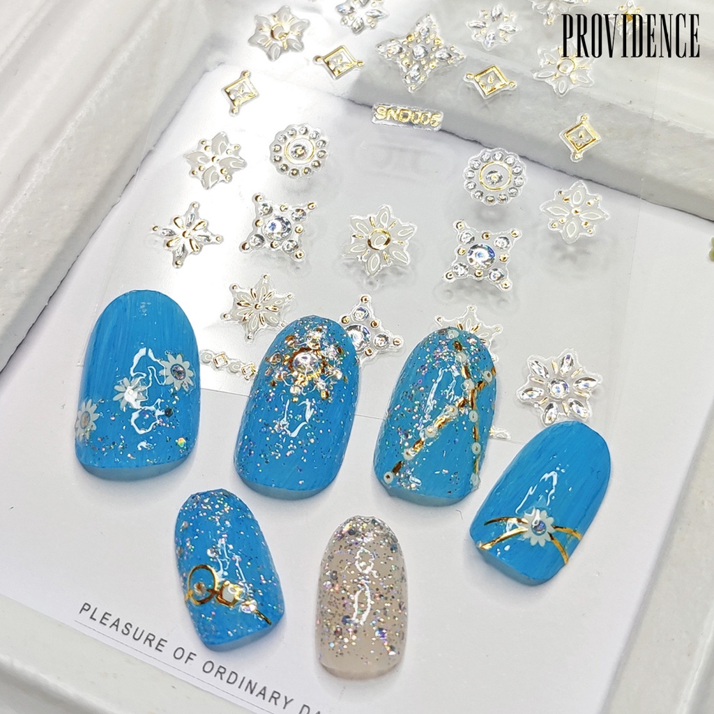 Providence 20Pcs/Set Nail Sticker Embossed Style Starry Patterns Metallic Effect Luxury Nail Decals 5D Stickers for Manicure