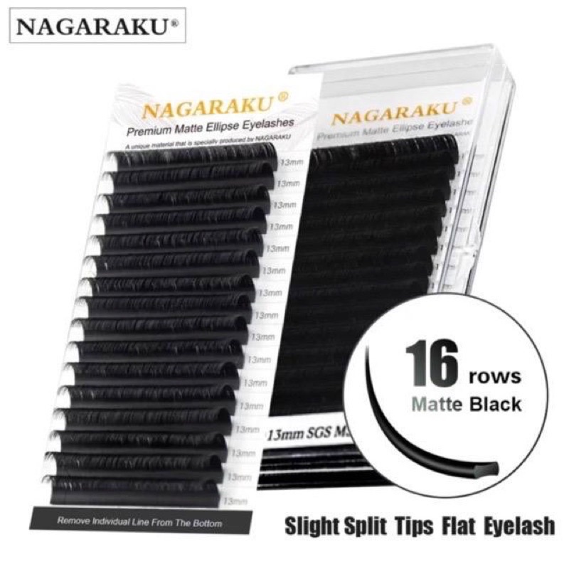 NAGARAKU PREMIUM MATTE ELLIPSE EYELASH 16 ROWS BULU MATA EYELASH EXTENSION SAMBUNG BULU MATA NAGARAKU