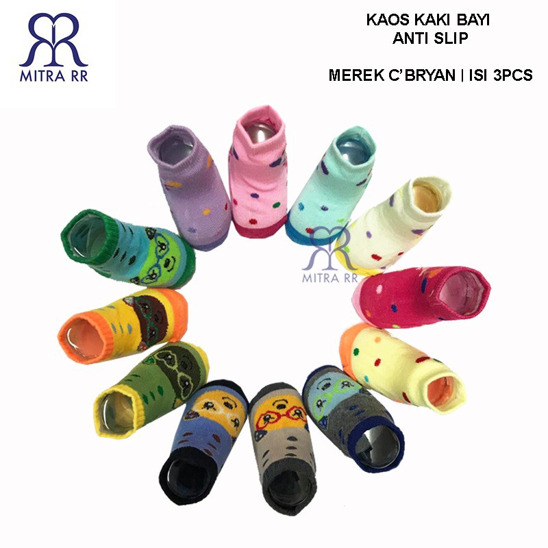 KAOS KAKI 3 IN 1 SNI Anti Slip Karakter Isi 3 pasang / Size 0-12 Bulan