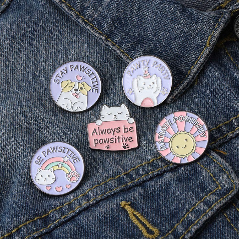 Lily Kartun Bros Aksesoris Fashion Kain Paw Cat Dog Lapel Pin DIY Dekorasi