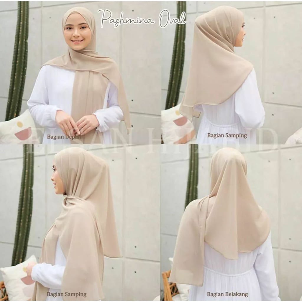 Pashmina Instan Oval Jersey Hijab Pashmina Oval Jersey Premium Jilbab Instan Termurah Pasar Hija'b