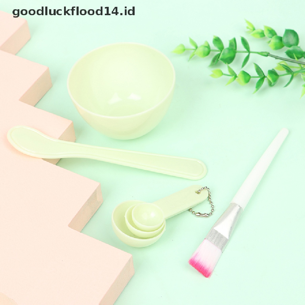 [OOID] 4pcs Facial Brush Mask Bowl Spoon Set Mask Brush Bar DIY Beauty Tool Mixing Tool ID