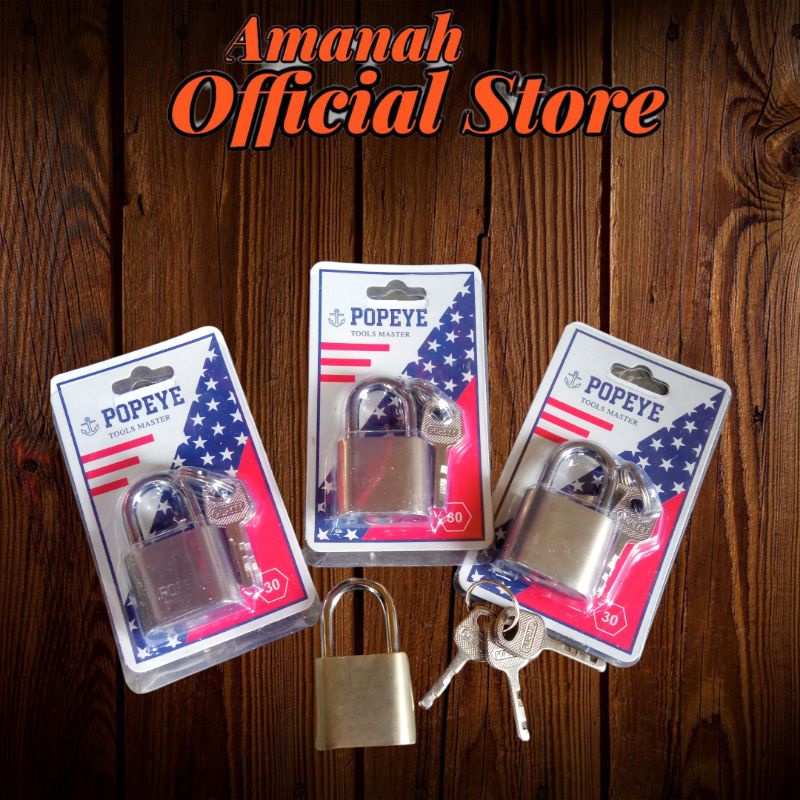 Gembok 30mm pendek / gembok 30mm pendek Popeye