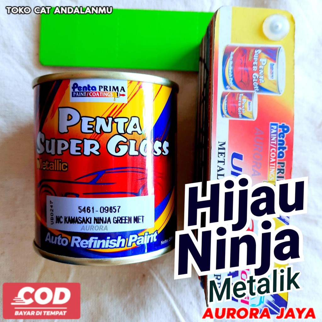 Cat Hijau Ninja Metalik Penta Super Gloss NC Kawasaki Ninja Green Met Ijo Metallic Metalik Metalic -