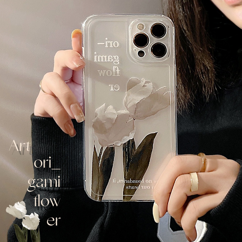 Case Pelindung Transparan Motif Bunga Putih Untuk Iphone 14 11 8 7 Plus SE2 XS XR 12 13 Mini PRO MAX