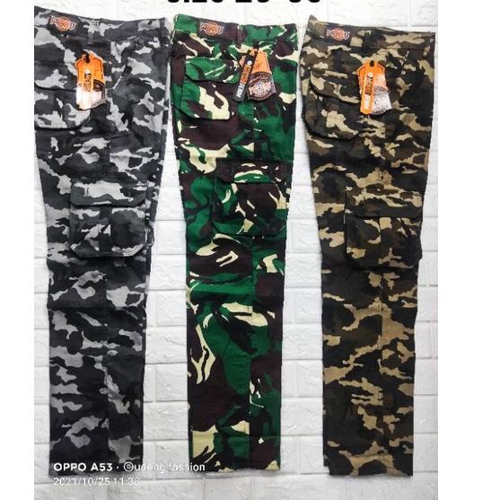SHOPEE MALL Celana panjang Cargo loreng army/loreng TNI 