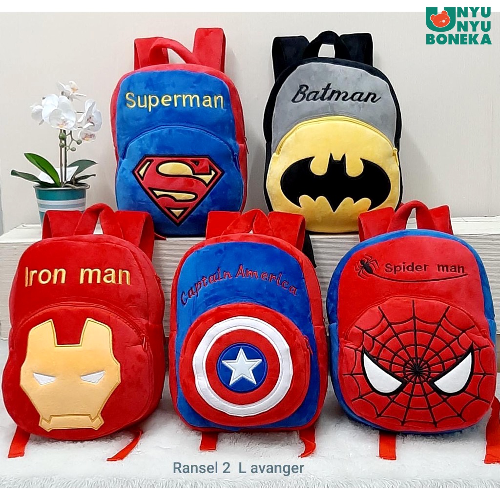 tas ransel anak cowok avengers superman ironman spiderman captain america