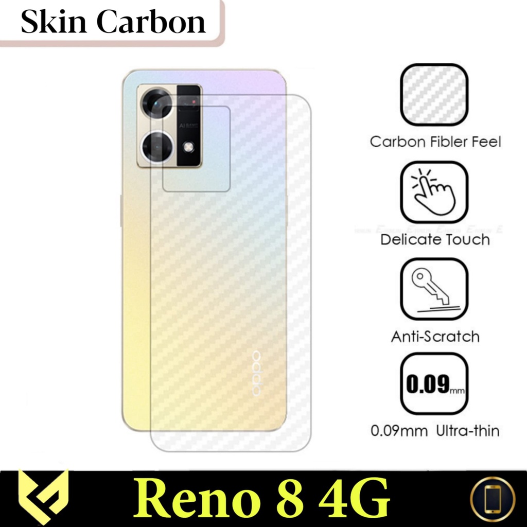 [ New PROMO ] Garskin Carbon OPPO RENO 8 4G RENO 8 5G Skin Carbon Premium Pelindung Anti Jamur Anti Gores Body Belakang Handphone