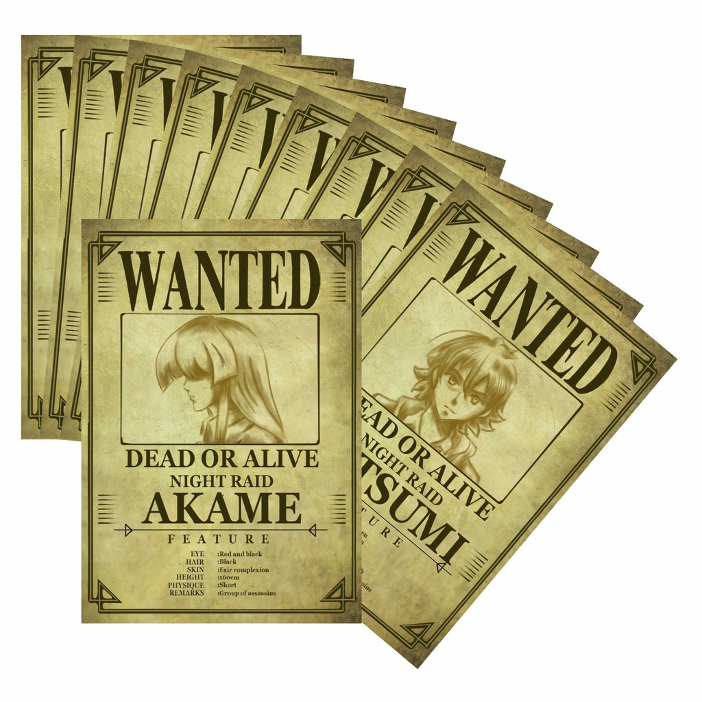 Poster Wanted Anime Akame Ga Kill - Night Raid