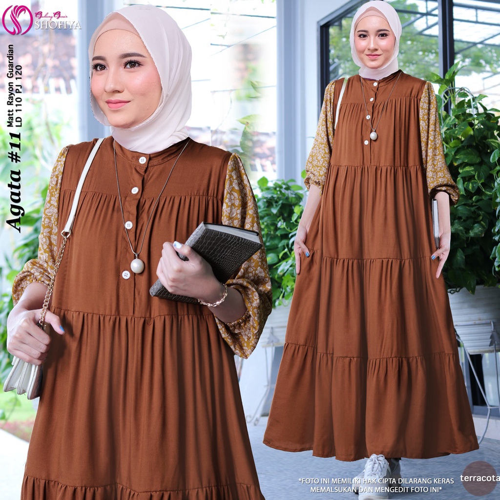 [RESTOCK] GAMIS DRESS FASHION MUSLIM // AGATA BY SHOFIYA-#11 Teracota