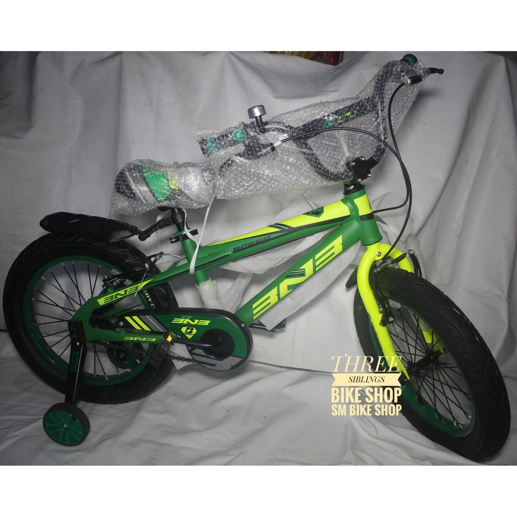 SEPEDA ANAK BMX BNB 18 INCH BAN JUMBO 3.0 WARNA HIJAU LORENG