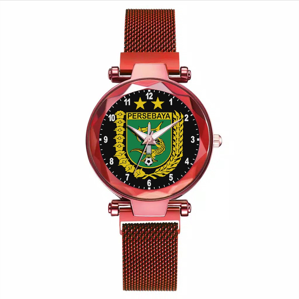 Jam Tangan Wanita Custom - Bonita PERSEBAYA MOTIF 6 Free Box &amp; Batre Cadangan