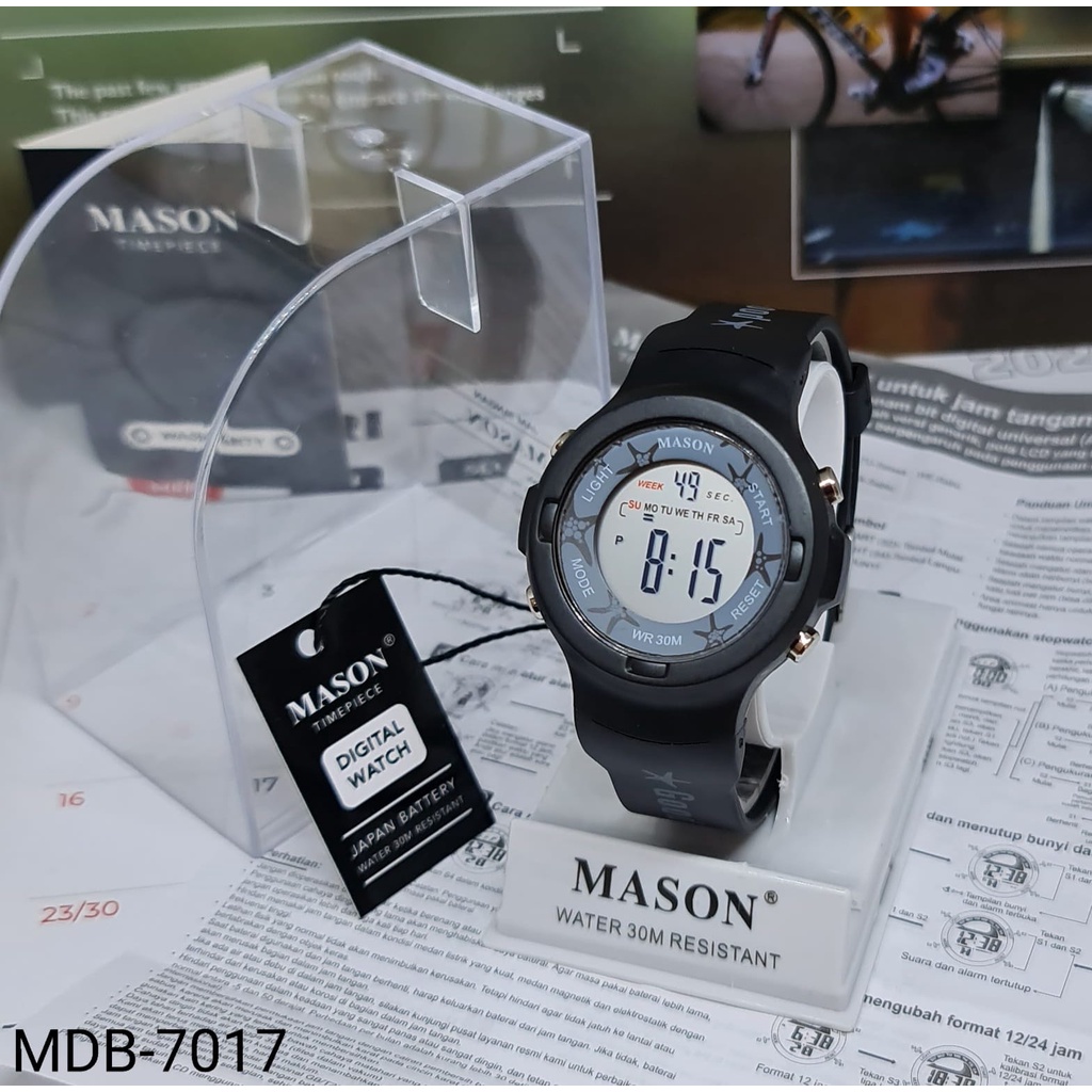 Jam Tangan Wanita Mason L5408G Digital Led 2 Model Tali Rubber Free Box Exclusive &amp; Baterai