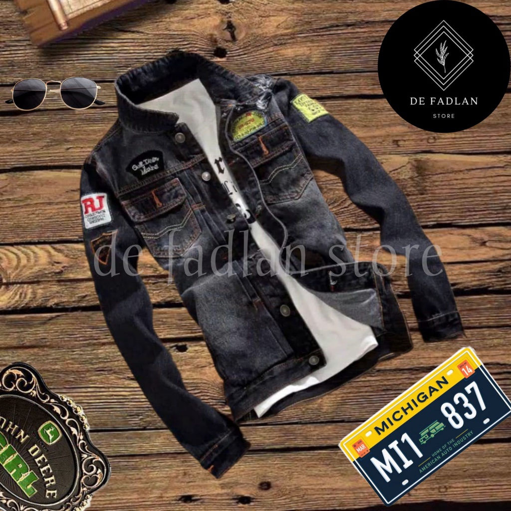 DSTORE [Bayar ditempat]Jaket Jeans Denim Zoman Sablon/Jaket Jeans levis Pria/Jaket jeans  terlaris / jaket valhalla / jaket tokyo revengers / jaket coach / jaket touman / jaket valhalla tokyo revengers / jaket terbaru 2021 / jaket cj / jaket tokyo manji-7