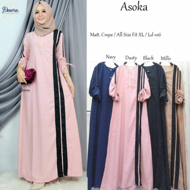 Asoka Maxy Ori By Denora | Gamis Syari | Gamis Kekinian | Gamis Busui | Maxy Dress