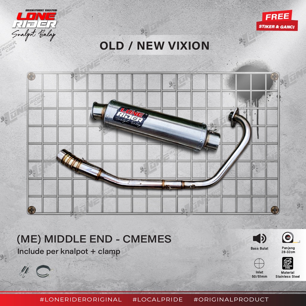 Lone Rider ( ME ) Middle End Series Old New Vixion R15 (Original) - Knalpot Racing Vixion R15