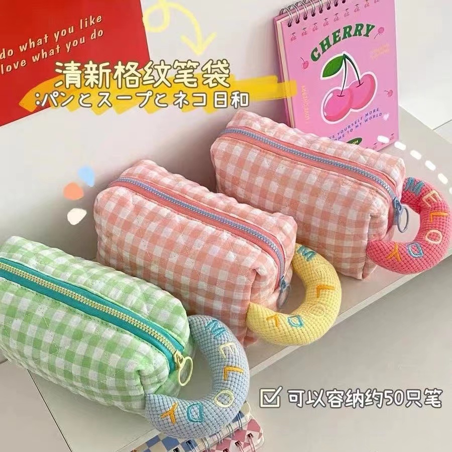 

insCute Candy Color Pencil Case Girl Heart Large Capacity Pen Case Primary School Stationery Box Por