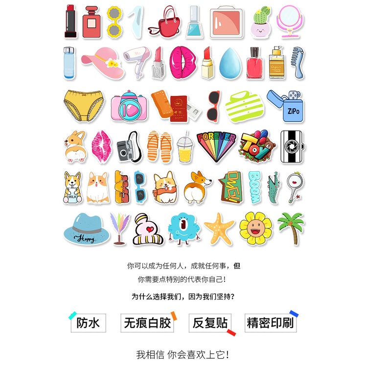 Zhang tidak mengulangi ins gaya VSCO grafiti stiker bagasi laptop dekoratif stiker