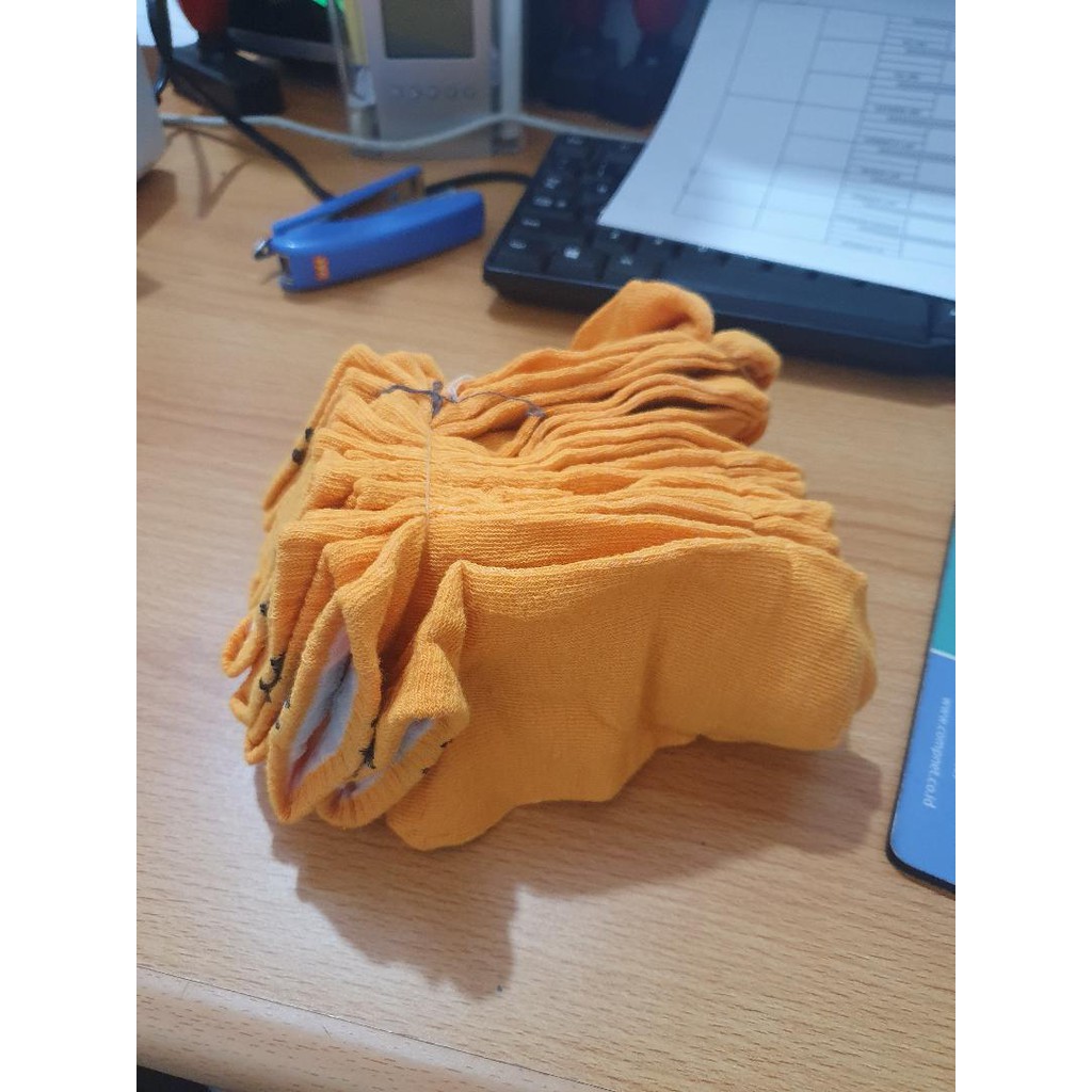 EV - KAUS KAKI PENDEK H006 MOTIF PANDA DENGAN BERBAGAI WARNA-ORANGE