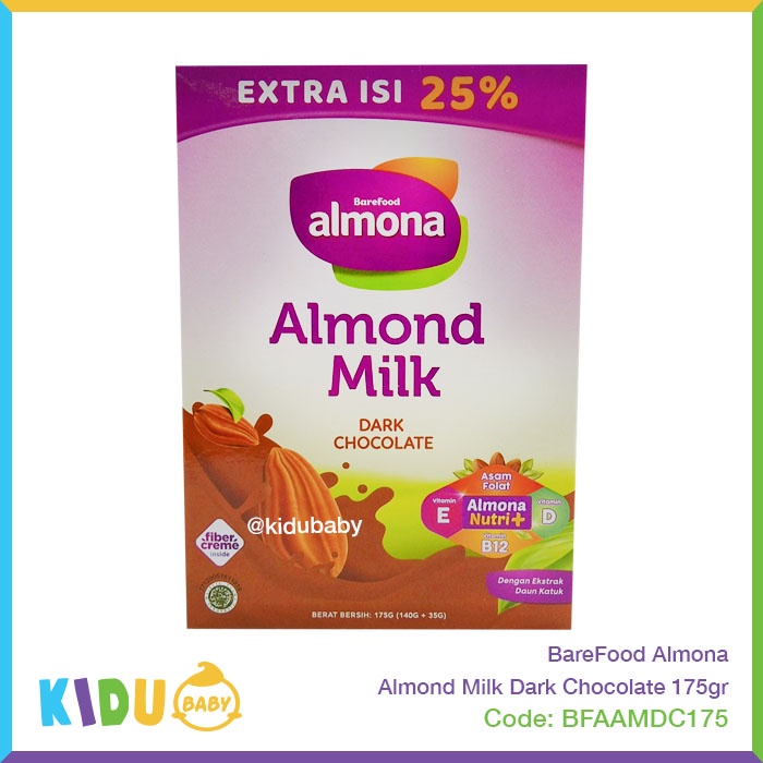 BareFood Almona Almond Milk 175gr Susu Almond Pelancar Asi Booster Kidu Baby