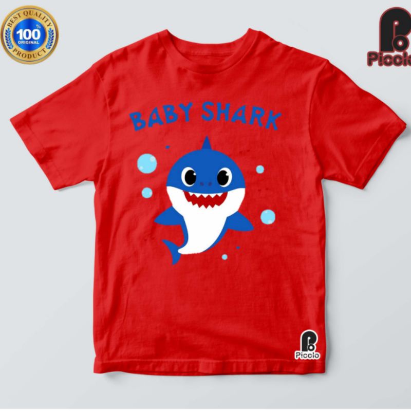 Baju Anak / Kaos Anak / Pakaian Anak / Premium  T-shirt Lengan Pendek Motif Print Kartun Baby Shark