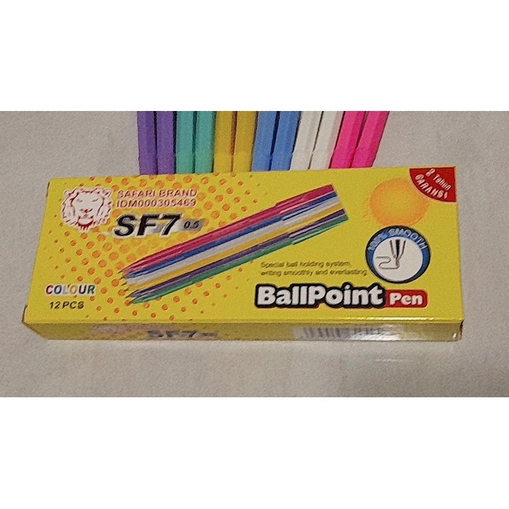 

Pulpen Tinta Hitam SAFARI SF-7 (isi 12) Bolpoint 0,5 mm