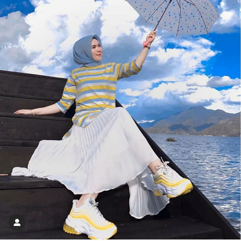 rok plisket broken white | rok plisket putih | rok plisket premium