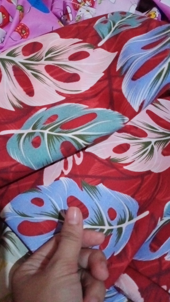 Bahan Kain Sprei Katun Micro Microtex Meteran Motif Janda Bolong